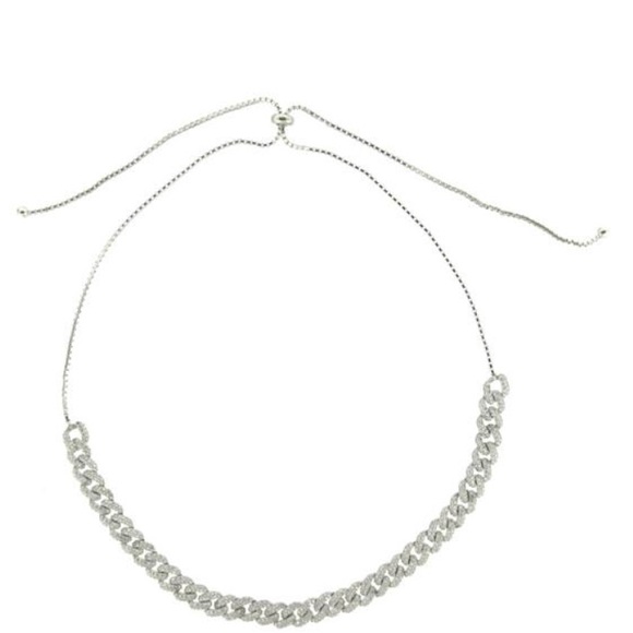 Link Chain Choker With Crystal Pave - Picture 6 of 6
